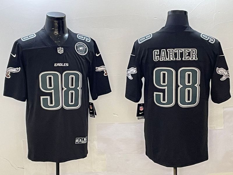 Men Philadelphia Eagles #98 Carter Black Fashion 2025 Nike Limited NFL Jersey style 6